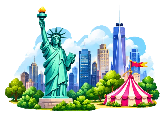 Statue of Liberty and Manhattan skyline