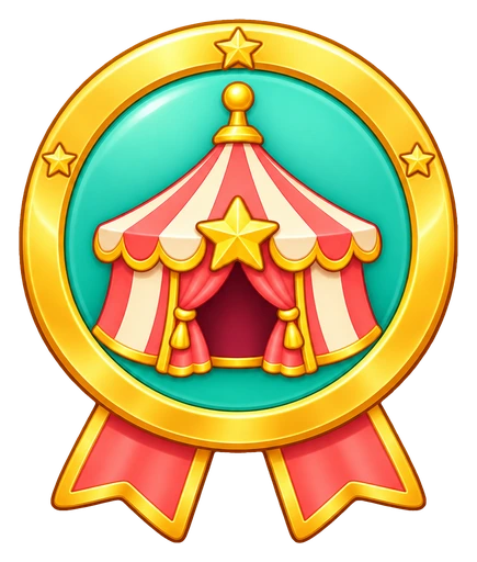 A gold-edged Confetti Parade supporter badge